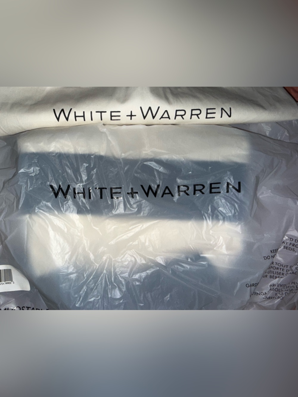 🆕 White + Warren cashmere crewneck sweater size L in Black and Natural Striped - Picture 3 of 16